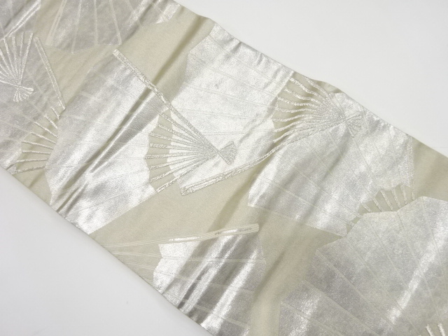 アンティーク　扇模様織り出し袋帯（着用可）